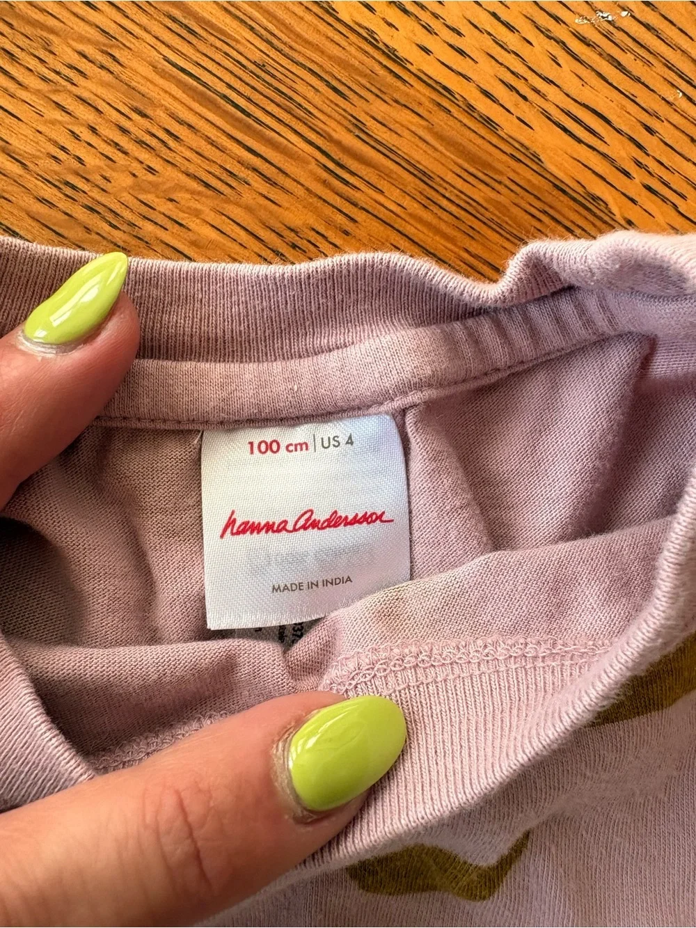 Hanna Andersson Lavender Two-Piece Pajama Set with Olive Print